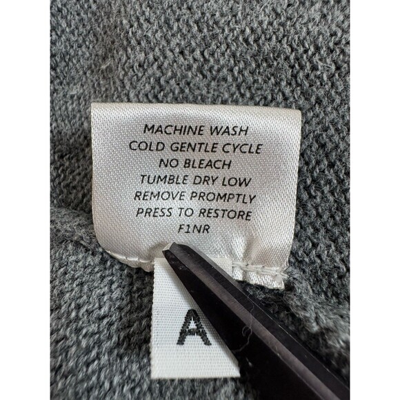 Eileen Fisher XS Gray Organic Cotton Open Front Cardigan Sweater Ribbed - Picture 12 of 12